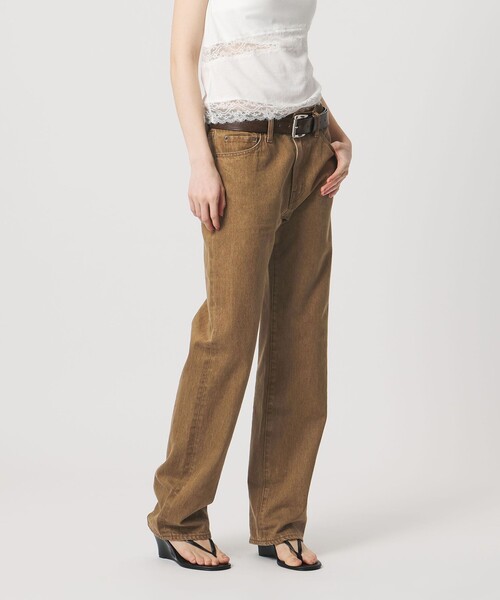 ATTISESSION(アティセッション)の「<ATTISESSION>スリム ストレート ブラウン デニム パンツ(デニムパンツ・レディース・ブラウン系・38/36)」の2枚目の写真