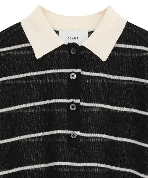 CLANE】SPONGY SHEER POLO KNIT TOPS（ニット/セーター）｜CLANE