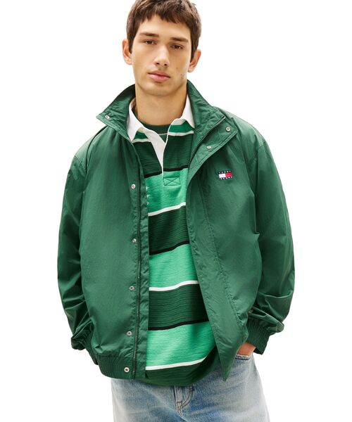 tommy jeans(トミー ジーンズ)の「ヘリテージフラッグロゴジャケット(テーラードジャケット・メンズ・マルチ/グリーン・LARGE/X-LARGE/MEDIUM/SMALL)」の1枚目の写真