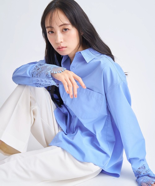 NOELA（ノエラ）の「レースカフスシャツ（シャツ/ブラウス・レディース・オフホワイト/ブルー・フリー）」の22枚目の写真