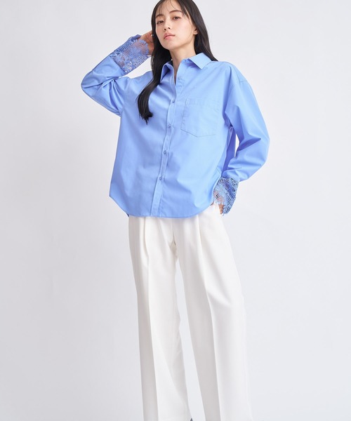 NOELA（ノエラ）の「レースカフスシャツ（シャツ/ブラウス・レディース・オフホワイト/ブルー・フリー）」の18枚目の写真