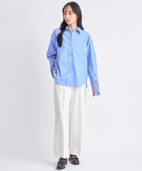 NOELA（ノエラ）の「レースカフスシャツ（シャツ/ブラウス・レディース・オフホワイト/ブルー・フリー）」の15枚目の写真