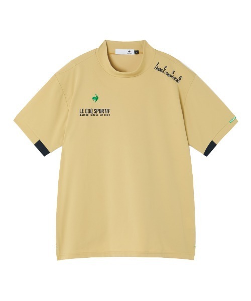 le coq sportif GOLF(ルコックスポルティフゴルフ)の「【le coq sportif GOLF】吸汗速乾/ストレッチ/遮熱/UV CUT(UPF50+) マーキングデザイン半袖モックネックシャツ ゴルフウェア(Tシャツ/カットソー・メンズ・ベージュ/ネイビー/ホワイト・XL/L/M/3L)」の3枚目の写真