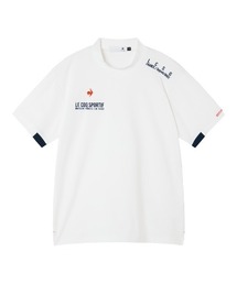 【le coq sportif GOLF】吸汗速乾/ストレッチ/遮熱/UV CUT(UPF50+) マーキングデザイン半袖モックネックシャツ ゴルフウェア
