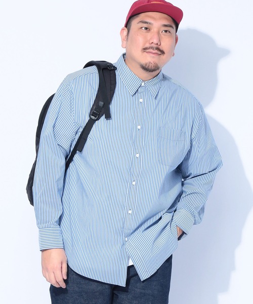 B&T CLUB(ビーティークラブ)の「ノーアイロン シャツ 長袖 メンズ 大きいサイズ チェック ストライプ ストレッチ B&T CLUB (ビーアンドティークラブ)(シャツ/ブラウス・メンズ・ブラウン/ブルー/ネイビー/ホワイト・X2(4L~5L)/X1(3L~4L)/X3(6L~7L))」の4枚目の写真
