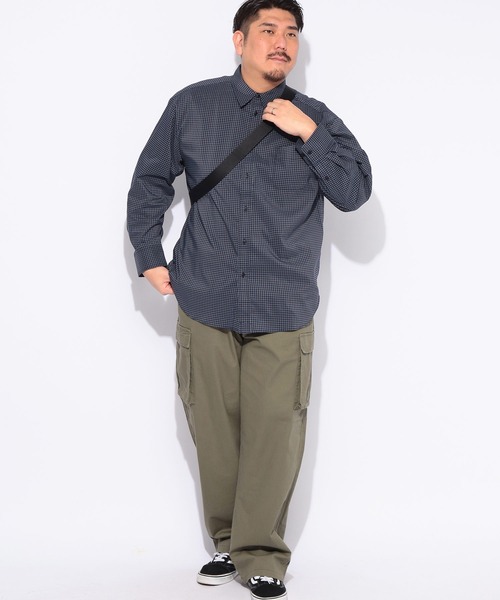 B&T CLUB(ビーティークラブ)の「ノーアイロン シャツ 長袖 メンズ 大きいサイズ チェック ストライプ ストレッチ B&T CLUB (ビーアンドティークラブ)(シャツ/ブラウス・メンズ・ブラウン/ブルー/ネイビー/ホワイト・X2(4L~5L)/X1(3L~4L)/X3(6L~7L))」の10枚目の写真