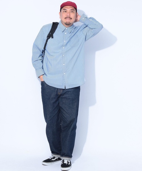 B&T CLUB(ビーティークラブ)の「ノーアイロン シャツ 長袖 メンズ 大きいサイズ チェック ストライプ ストレッチ B&T CLUB (ビーアンドティークラブ)(シャツ/ブラウス・メンズ・ブラウン/ブルー/ネイビー/ホワイト・X2(4L~5L)/X1(3L~4L)/X3(6L~7L))」の15枚目の写真