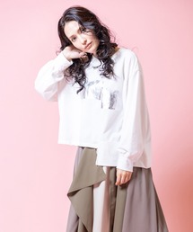 OSMOSIS | 箔プリント切替プルオーバー(Tシャツ/カットソー)