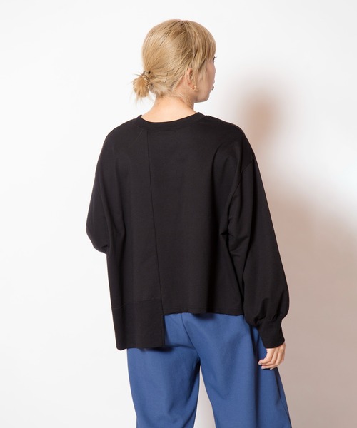 OSMOSIS（オズモーシス）の「箔プリント切替プルオーバー（Tシャツ/カットソー・レディース・ホワイト/ブラック/アッシュグレー・ONE SIZE）」の15枚目の写真