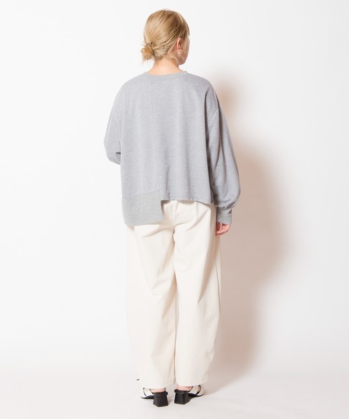 OSMOSIS（オズモーシス）の「箔プリント切替プルオーバー（Tシャツ/カットソー・レディース・ホワイト/ブラック/アッシュグレー・ONE SIZE）」の18枚目の写真