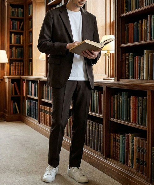 TopIsm（トップイズム）の「シングルノッチドラベル 2つボタン セットアップスーツ（セットアップ・メンズ・ブラック/グレイッシュベージュ/ブルーグレー/スモークグレー/ネイビー/ブラウン・L/XL/M）」の4枚目の写真