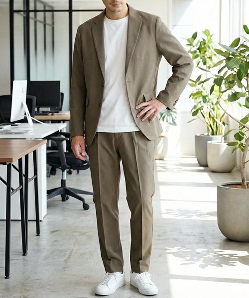 TopIsm（トップイズム）の「シングルノッチドラベル 2つボタン セットアップスーツ（セットアップ・メンズ・ブラック/グレイッシュベージュ/ブルーグレー/スモークグレー/ネイビー/ブラウン・L/XL/M）」の5枚目の写真