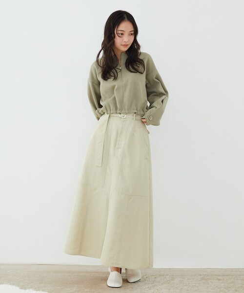 UNITED TOKYO（ユナイテッドトウキョウ）の「【新作】タックフォルムスリーブカットプルオーバー｜ウォッシャブル/レイヤード/春服（スウェット・レディース・グリーン/レッド/アイボリー/グレー・FREE）」の7枚目の写真