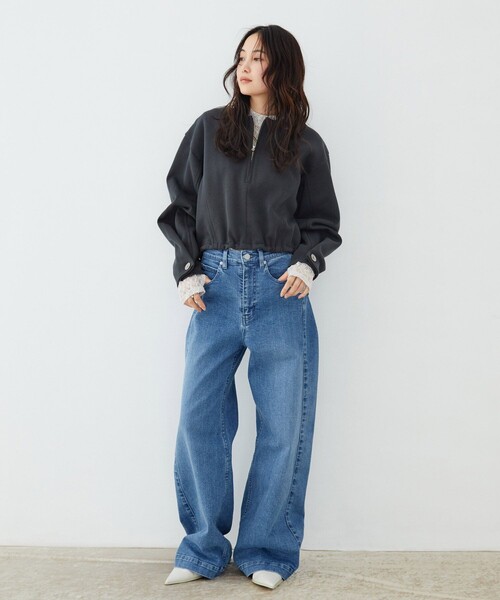 UNITED TOKYO（ユナイテッドトウキョウ）の「【新作】タックフォルムスリーブカットプルオーバー｜ウォッシャブル/レイヤード/春服（スウェット・レディース・グリーン/レッド/アイボリー/グレー・FREE）」の17枚目の写真