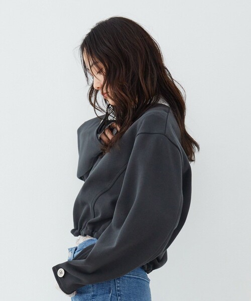 UNITED TOKYO（ユナイテッドトウキョウ）の「【新作】タックフォルムスリーブカットプルオーバー｜ウォッシャブル/レイヤード/春服（スウェット・レディース・グリーン/レッド/アイボリー/グレー・FREE）」の20枚目の写真