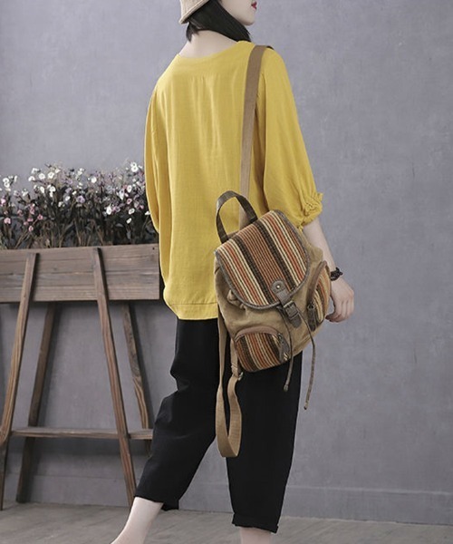 Flugge(フラッジー)の「袖フリル七分丈カットソー(Tシャツ/カットソー・レディース・イエロー/グリーン・MEDIUM/LARGE)」の6枚目の写真