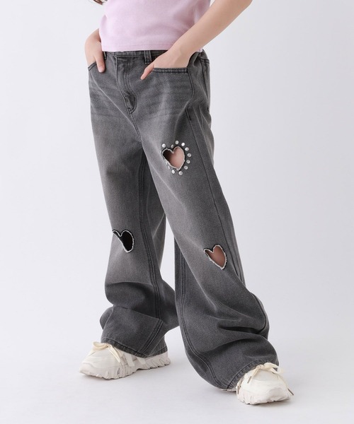 10C REPIPI（ジューシーレピピ）の「【10C REPIPI】ハートホールデニムパンツ（デニムパンツ・キッズ・ブルー/ブラック・110cm/120cm/130cm/140cm）」の5枚目の写真