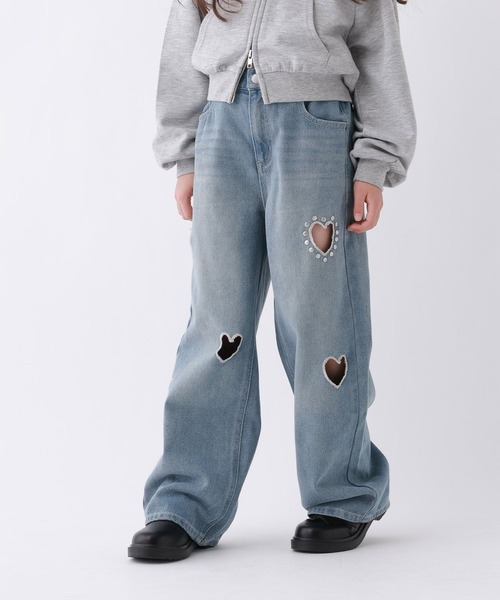 10C REPIPI（ジューシーレピピ）の「【10C REPIPI】ハートホールデニムパンツ（デニムパンツ・キッズ・ブルー/ブラック・110cm/120cm/130cm/140cm）」の9枚目の写真