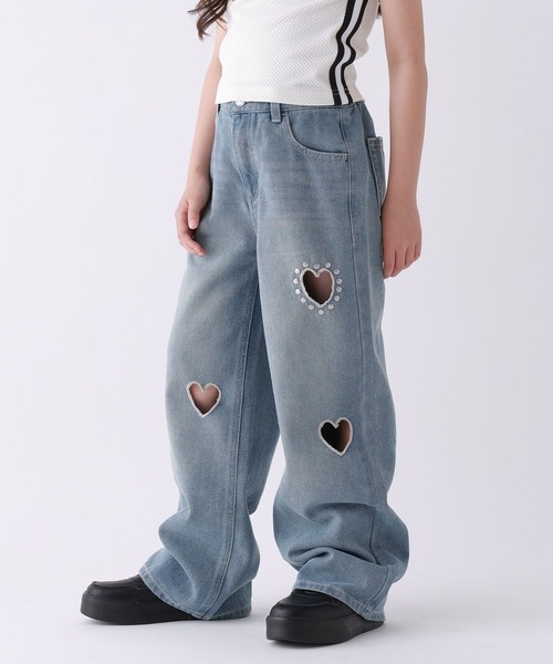 10C REPIPI(ジューシーレピピ)の「【10C REPIPI】ハートホールデニムパンツ(デニムパンツ・キッズ・ブルー/ブラック・110cm/120cm/130cm/140cm)」の22枚目の写真