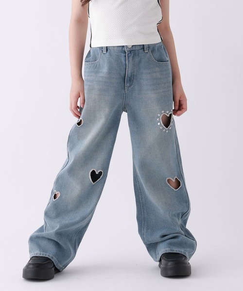 10C REPIPI(ジューシーレピピ)の「【10C REPIPI】ハートホールデニムパンツ(デニムパンツ・キッズ・ブルー/ブラック・110cm/120cm/130cm/140cm)」の21枚目の写真