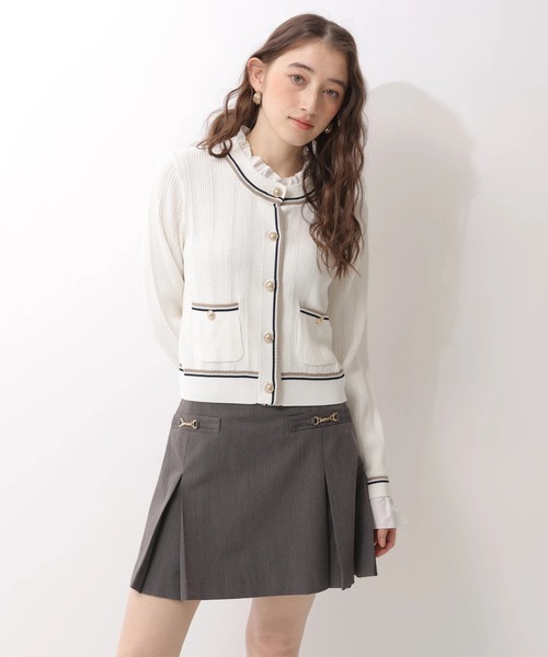 Rirandture（リランドチュール）の「フリルレイヤードニットジャケット（ニット/セーター・レディース・グレー/ピンク/ネイビー/ホワイト・2）」の12枚目の写真