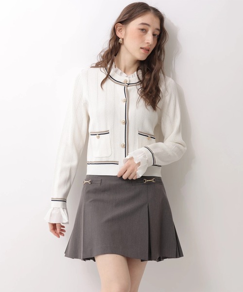 Rirandture（リランドチュール）の「フリルレイヤードニットジャケット（ニット/セーター・レディース・グレー/ピンク/ネイビー/ホワイト・2）」の14枚目の写真