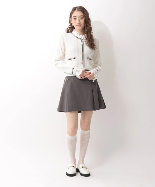 Rirandture（リランドチュール）の「フリルレイヤードニットジャケット（ニット/セーター・レディース・グレー/ピンク/ネイビー/ホワイト・2）」の15枚目の写真