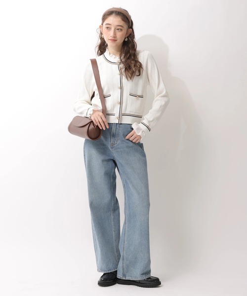 Rirandture（リランドチュール）の「フリルレイヤードニットジャケット（ニット/セーター・レディース・グレー/ピンク/ネイビー/ホワイト・2）」の22枚目の写真