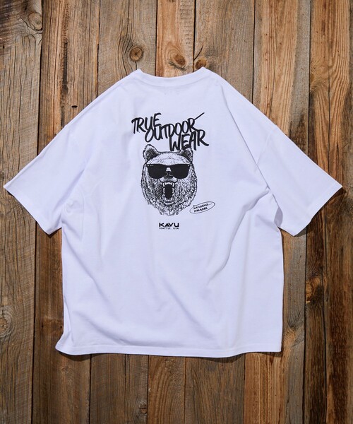 FREAK'S STORE(フリークスストア)の「限定展開 KAVU×FREAK'S STORE カブー 別注 ビッグシルエット バックプリント Tシャツ BEAR(Tシャツ/カットソー・メンズ・ホワイト/スミクロ/アッシュグレー/グレイッシュベージュ・LARGE/MEDIUM/SMALL)」の6枚目の写真