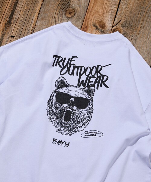 FREAK'S STORE(フリークスストア)の「限定展開 KAVU×FREAK'S STORE カブー 別注 ビッグシルエット バックプリント Tシャツ BEAR(Tシャツ/カットソー・メンズ・ホワイト/スミクロ/アッシュグレー/グレイッシュベージュ・LARGE/MEDIUM/SMALL)」の8枚目の写真