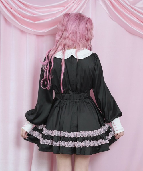 Magia Charm（マギアチャーム）の「リボンフリルサテンワンピース（ワンピース・レディース・ブラック・F）」の5枚目の写真