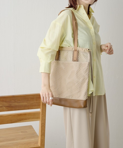 COLLAGE GALLARDAGALANTE（コラージュガリャルダガランテ）の「PAPILLONNER/メッシュ2WAYトートバッグ（トートバッグ・レディース・ブラック/ベージュ・FREE）」の11枚目の写真