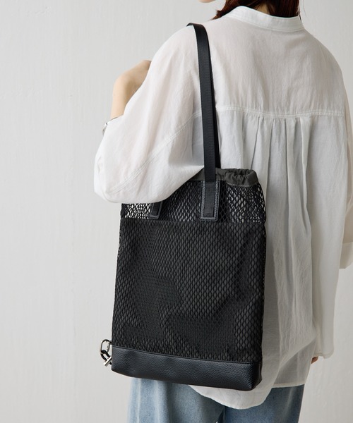 COLLAGE GALLARDAGALANTE（コラージュガリャルダガランテ）の「PAPILLONNER/メッシュ2WAYトートバッグ（トートバッグ・レディース・ブラック/ベージュ・FREE）」の17枚目の写真