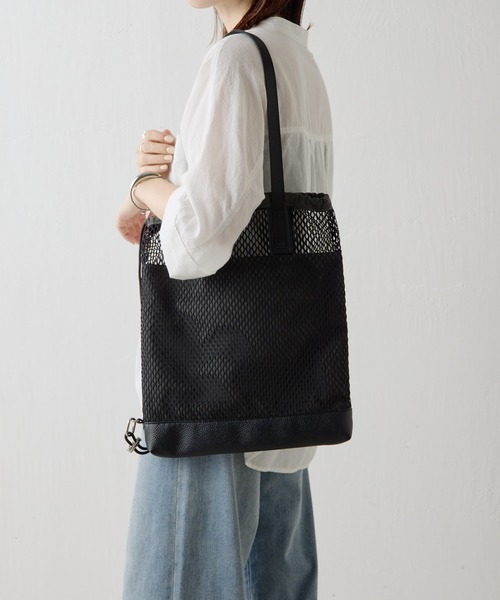 COLLAGE GALLARDAGALANTE（コラージュガリャルダガランテ）の「PAPILLONNER/メッシュ2WAYトートバッグ（トートバッグ・レディース・ブラック/ベージュ・FREE）」の16枚目の写真