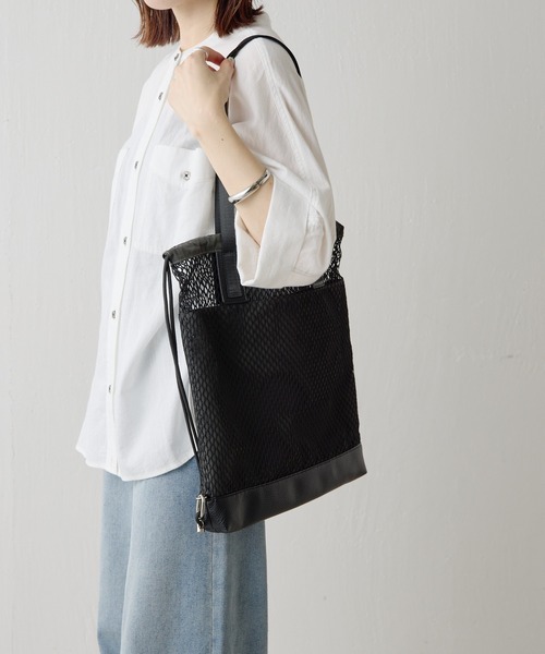 COLLAGE GALLARDAGALANTE（コラージュガリャルダガランテ）の「PAPILLONNER/メッシュ2WAYトートバッグ（トートバッグ・レディース・ブラック/ベージュ・FREE）」の19枚目の写真