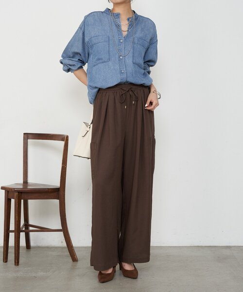 Jena espace merveilleux(ジェナ エスパスメルヴェイユ)の「【大人カジュアルに決まる】テンセルリネンカーゴパンツ(その他パンツ・レディース・ベージュ/カーキ/チャコールグレー・FREE)」の4枚目の写真