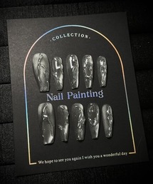 MASHIRO（マシロ）の「【MASHIRO】Y2Kシルバーニュアンスうるちゅるネイルチップ ロング バレリーナデザイン 平成ギャル(MA/EK526)（ネイルシール/ネイルチップ）」