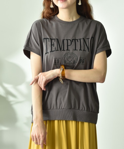INTERPLANET(インタープラネット)の「【UV・接触冷感】カレッジ刺繍プリントT(Tシャツ/カットソー・レディース・チャコールグレー/モカ・FREE)」の16枚目の写真