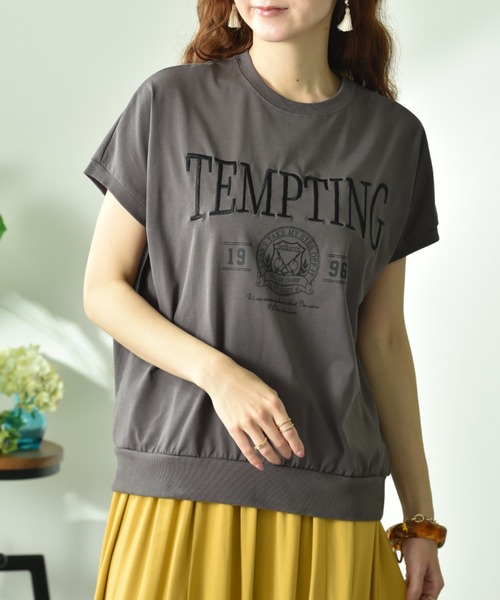 INTERPLANET(インタープラネット)の「【UV・接触冷感】カレッジ刺繍プリントT(Tシャツ/カットソー・レディース・チャコールグレー/モカ・FREE)」の20枚目の写真
