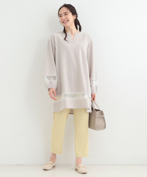 SHOO・LA・RUE（シューラルー）の「レース切り替えチュニックワンピース（チュニック・レディース・ネイビー/グリーン系/ライトグレー・04/03/02/01）」の6枚目の写真