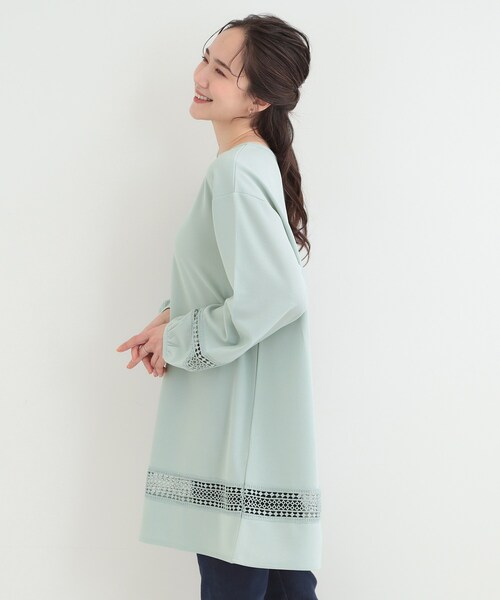 SHOO・LA・RUE（シューラルー）の「レース切り替えチュニックワンピース（チュニック・レディース・ネイビー/グリーン系/ライトグレー・04/03/02/01）」の9枚目の写真