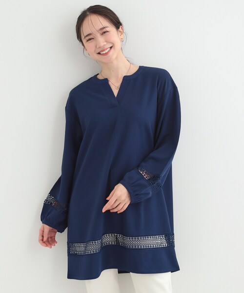 SHOO・LA・RUE（シューラルー）の「レース切り替えチュニックワンピース（チュニック・レディース・ネイビー/グリーン系/ライトグレー・04/03/02/01）」の12枚目の写真