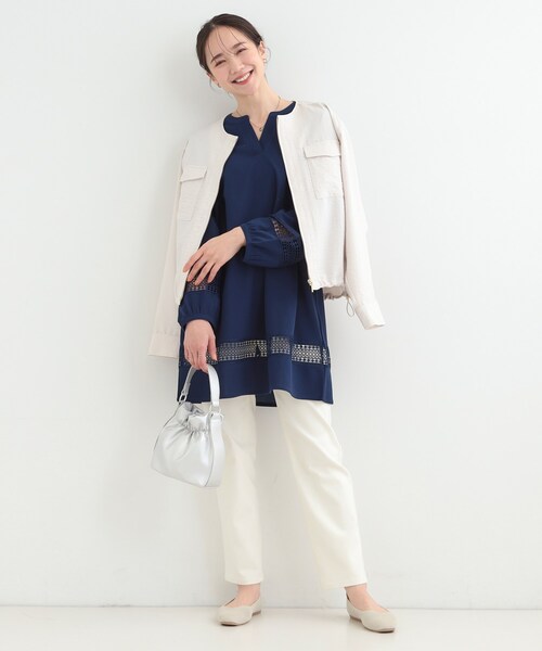 SHOO・LA・RUE（シューラルー）の「レース切り替えチュニックワンピース（チュニック・レディース・ネイビー/グリーン系/ライトグレー・04/03/02/01）」の14枚目の写真