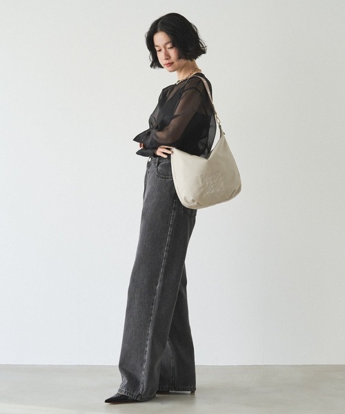 russet(ラシット)の「【撥水】コーデュラナイロン2WAYショルダーバッグ(ショルダーバッグ・レディース・グレー系その他/ダークブラウン/グレー・FREE)」の5枚目の写真