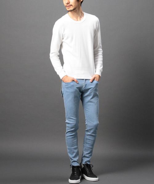 MONKEY TIME(モンキータイム)の「<monkey time> デニム スキニー ジェギンスパンツ◆(デニムパンツ・メンズ・ライトブルー・SMALL/MEDIUM/LARGE/X-LARGE)」の6枚目の写真