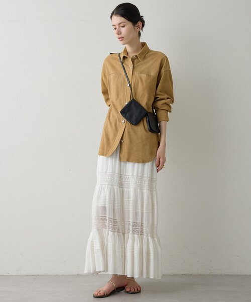 Whim Gazette（ウィムガゼット）の「スエードシャツジャケット（その他アウター・レディース・キャメル・FREE）」の3枚目の写真