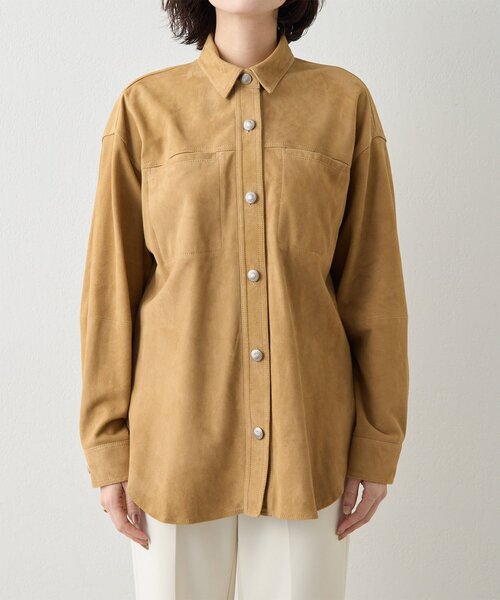 Whim Gazette（ウィムガゼット）の「スエードシャツジャケット（その他アウター・レディース・キャメル・FREE）」の13枚目の写真