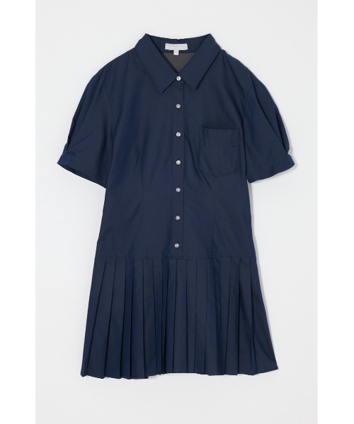MOUSSY(マウジー)の「PLEATED SHIRT ミニドレス(ワンピース・レディース・オフホワイト/ベージュ系その他/ダークネイビー/ブルー系その他・1/2)」の4枚目の写真
