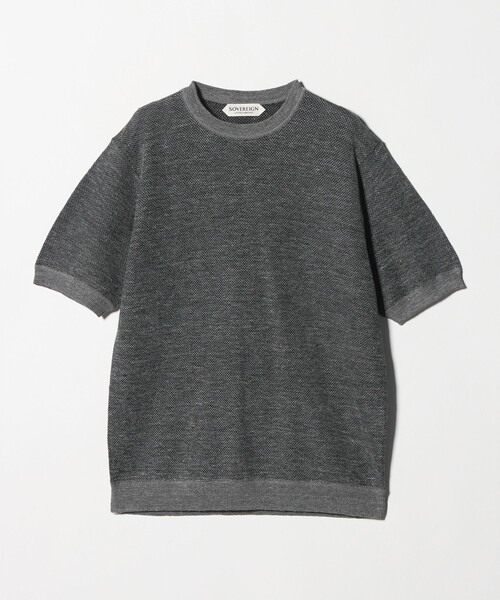 SOVEREIGN(ソブリン)の「<SOVEREIGN>ハニカム ニットTシャツ(Tシャツ/カットソー・メンズ・ブラウン系/グレー系・L/M)」の5枚目の写真