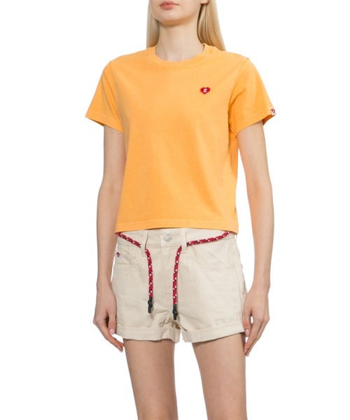 APEE BY A BATHING APE（エイピーバイアベイシングエイプ）の「HEART BADGE CROP TEE #2（Tシャツ/カットソー・レディース・サックスブルー/ピンク/オレンジ/イエロー・X-SMALL/SMALL）」の6枚目の写真